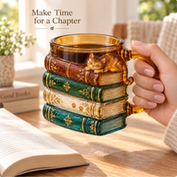 Book Stack Cat Mug