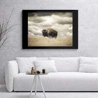 American Bison Canvas Wall Art | Rustic Wildlife Photography Print | Premium Gallery-Wrapped 1.25 Inch Frame | Western Home Decor Gift