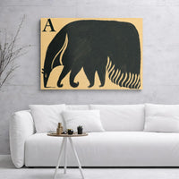 Anteater Wall Art | Minimalist Alphabet Letter A Nursery Decor | Gallery Wrap Canvas Print | Modern Animal Lover Gift