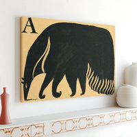 Anteater Wall Art | Minimalist Alphabet Letter A Nursery Decor | Gallery Wrap Canvas Print | Modern Animal Lover Gift