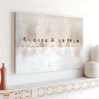 The Last Supper Canvas Print | Minimalist Jesus and Apostles Wall Art | Premium Gallery Wrap Decor | Christian Home Gift for Living Room