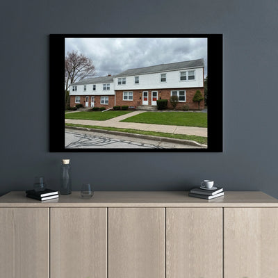 Suburban Townhouse Canvas Wall Art | Architectural Photography Print | Premium Gallery Wrapped Canvas | Home and Office Decor Gift
