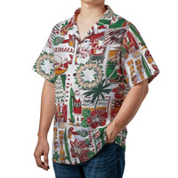 Mele Kalikimaka Hawaiian Shirt | Surfing Santa Tropical Christmas Print | Wrinkle-Resistant Polyester | Festive Gift for Him