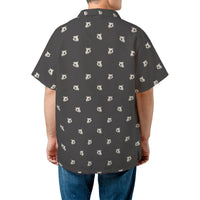 Cat Skull Hawaiian Shirt | Gothic All-Over Print Button Up | Breathable Polyester Aloha Top | Edgy Summer Gift for Alternative Fashion Lovers