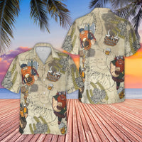 Viking Hawaiian Shirt | Fantasy Map Beer Print | Premium Woven Polyester | Unique Gift for Fantasy Fans & Beer Lovers
