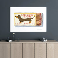 Dachshund Wall Art | Whimsical Dog Illustration Canvas | Premium Gallery Wrap Decor | Gift For Dachshund Lovers