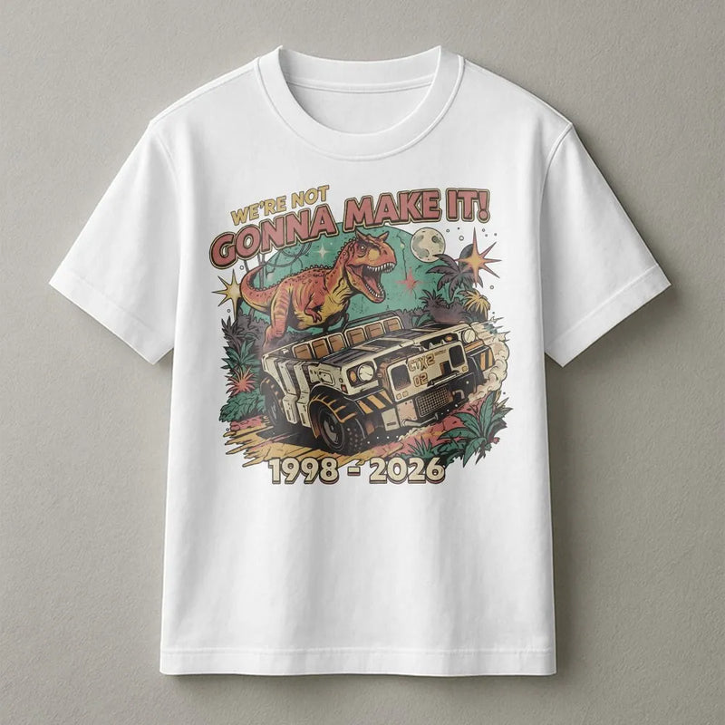 Dinosaur Graphic T-Shirt | Retro Jungle Adventure Print | 100% Premium Cotton Tee | Funny Gift For Dino Lovers And Paleontology Fans