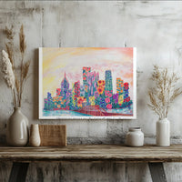 Pittsburgh In Bloom Canvas Art | Floral Skyline Cityscape Painting | Premium Gallery Wrapped Decor | Unique Home & Office Gift