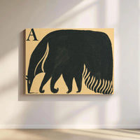 Anteater Wall Art | Minimalist Alphabet Letter A Nursery Decor | Gallery Wrap Canvas Print | Modern Animal Lover Gift