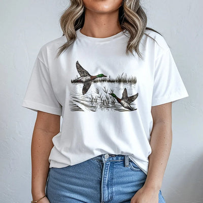 Mallard Duck T-Shirt | Vintage Wildlife Pond Illustration | Premium 100% Cotton | Hunting Gift For Outdoorsman And Nature Lovers