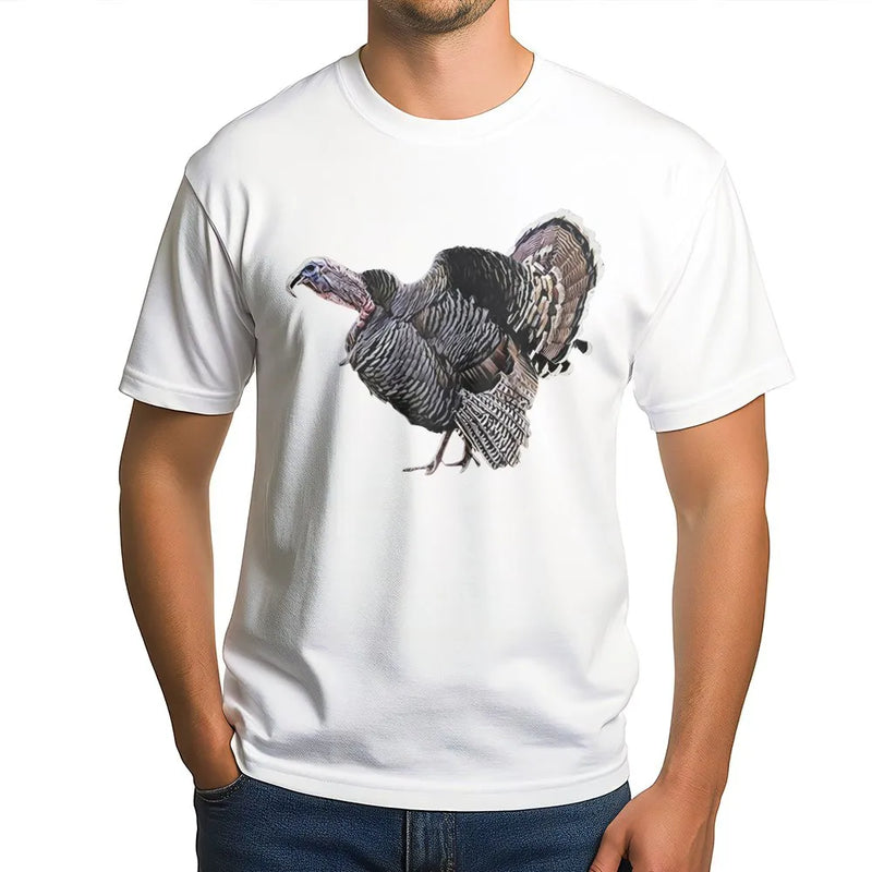Wild Turkey T-Shirt | Realistic Bird Nature Graphic Print | Premium Soft Cotton | Thanksgiving Gift for Wildlife Enthusiasts and Hunters